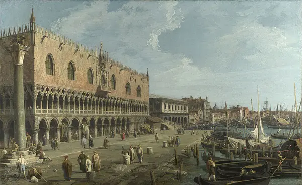 Canaletto-Dogenpaleis-Riva-degli-Schiavoni-The-National-Gallery-Londen