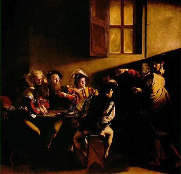 De roeping van Mattheus - Caravaggio