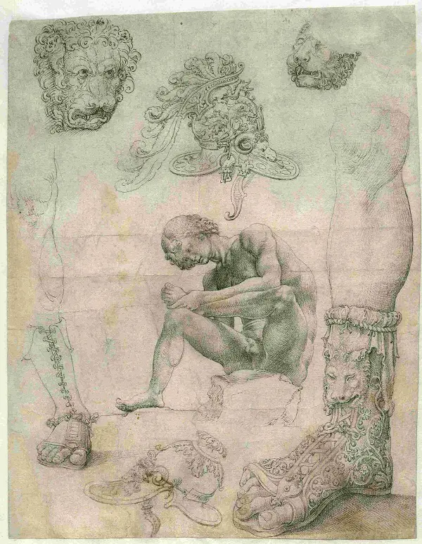 Gossaert-schets-Spinario-Doornuittrekker