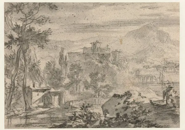 Italiaans landschap, Nicolaes Pietersz. Berchem, Jan Asselijn, Matheus Bloem, 1620 - 1700, Rijksmuseum