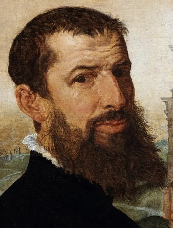 Self Portrait of the Painter with the Colosseum in the Background, 1553 (oil on canvas)
