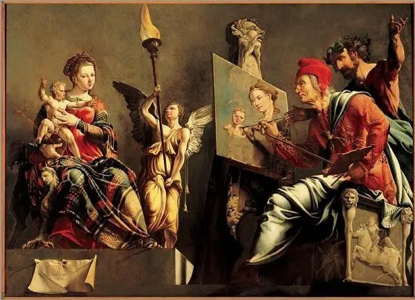 Sint-Lucas-schildert-de-Madonna-Maarten-van-Heemskerck